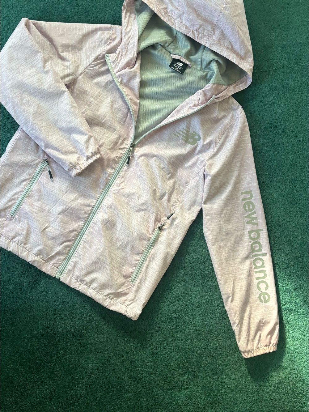 New Balance Gray Jacket with Light Pink Trim